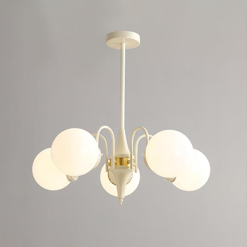 Cream Ball Curated Mouth-Blown Frosted Glass Cha – dimensional scale reference #1