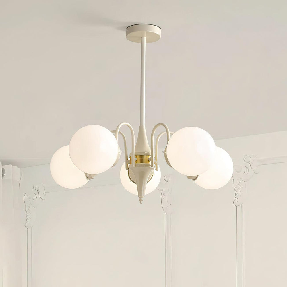 Cream Ball Curated Mouth-Blown Frosted Glass Cha