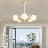 Cream Ball Curated Mouth-Blown Frosted Glass Cha – dimensional scale reference