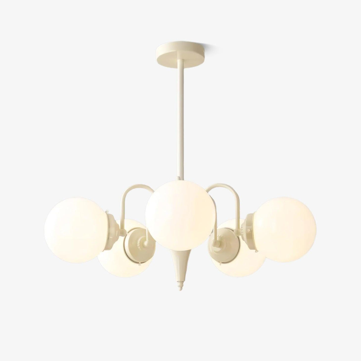 Cream Glass Ball Curated Mouth-Blown Frosted Gla – Mouth-Blown Frosted Glass Chandelier