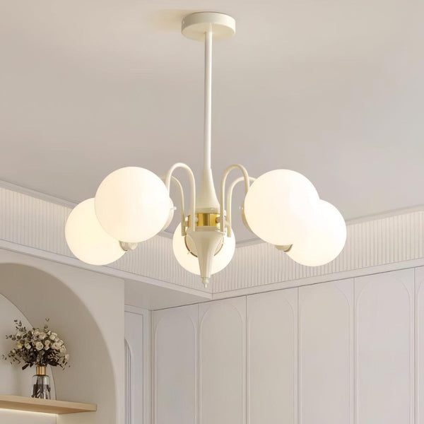 Cream Glass Ball Curated Mouth-Blown Frosted Gla