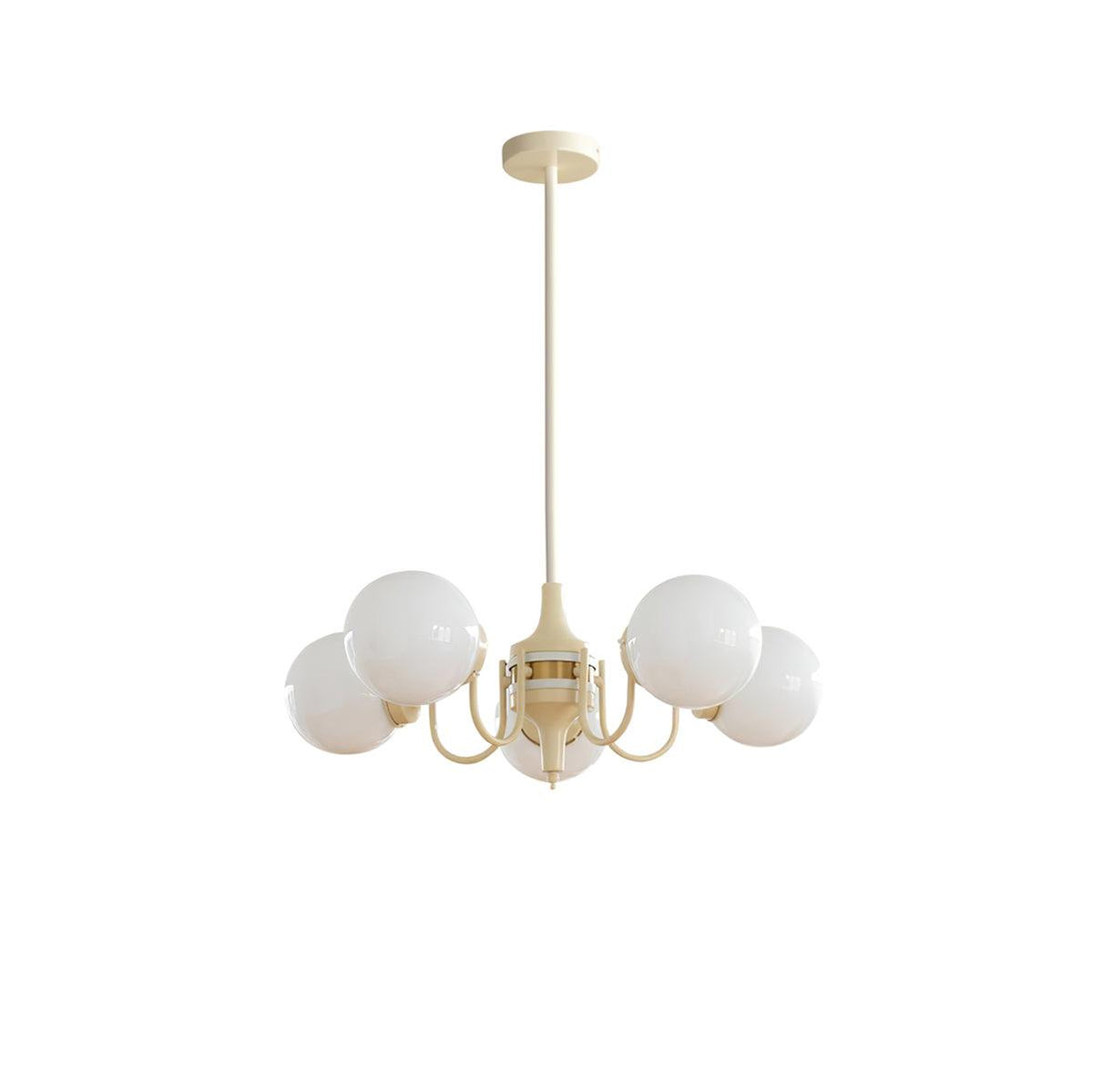 Cream Glass Ball Curated Mouth-Blown Frosted Gla – architectural ceiling profile #1