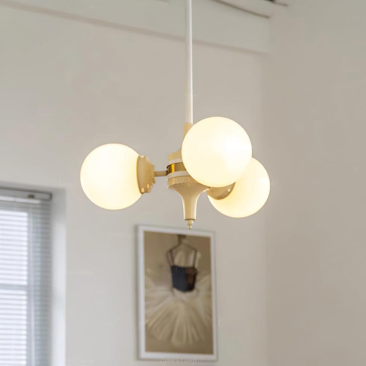 Cream Glass Ball Curated Mouth-Blown Frosted Gla – unlit natural material contrast