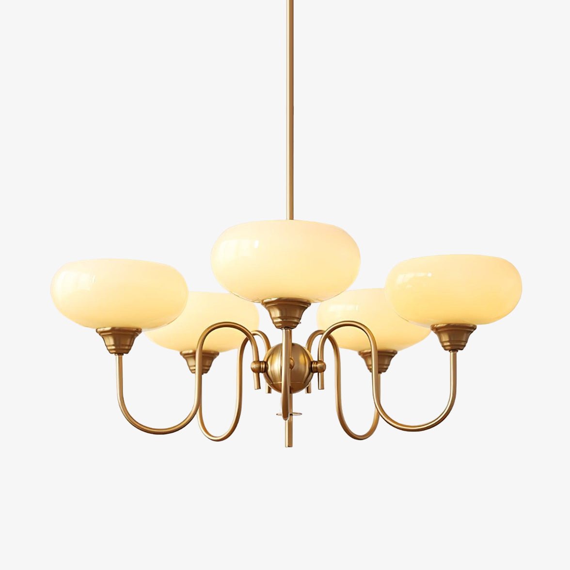 Creamy Persimmon Curated Mouth-Blown Frosted Gla – Mouth-Blown Frosted Glass Chandelier