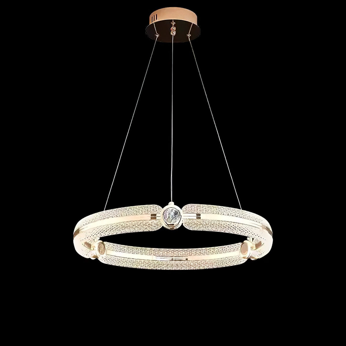 Creative Ring Curated Iron & Glass Chandelier – architectural ceiling profile #1
