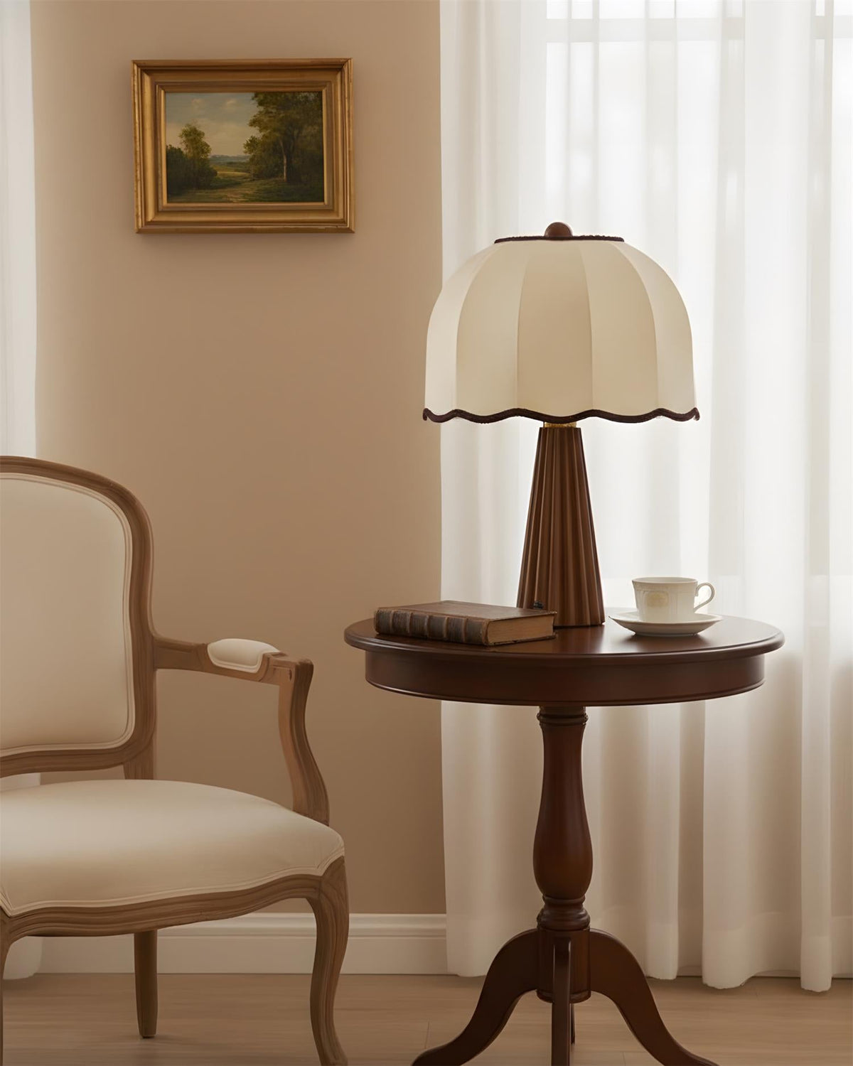 Crellin Curated Iron & Glass Table Lamp – unlit natural material contrast