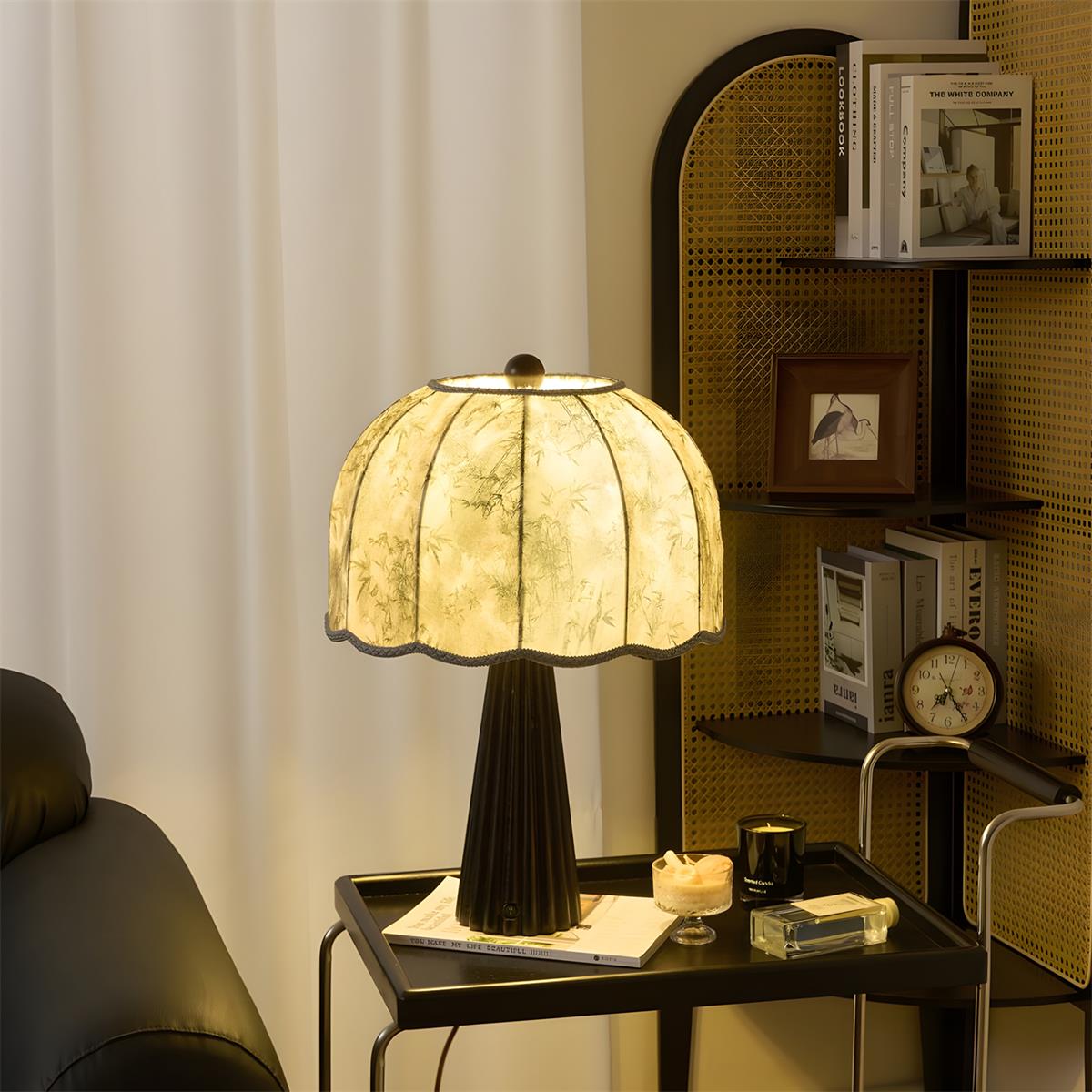 Crellin Curated Iron & Glass Table Lamp – dimensional scale reference