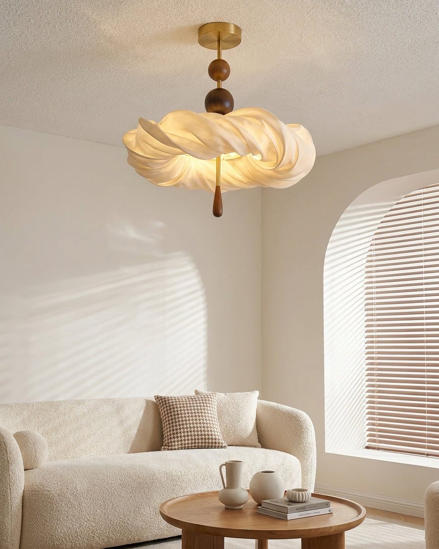 Cremelle Curated Solid Hardwood Flush Mount Ceil