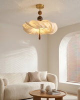 Cremelle Curated Solid Hardwood Flush Mount Ceil – macro detail view