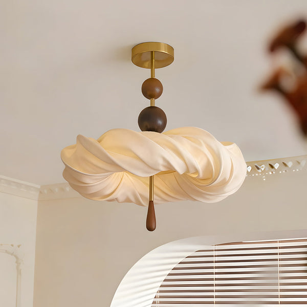 Cremelle Curated Solid Hardwood Flush Mount Ceil