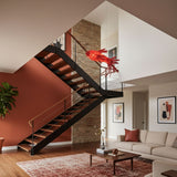 Iron & Glass craftsmanship detail on Crimson Swirl Koi Curated Iron & Glass Chandelie