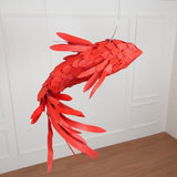Crimson Swirl Koi Curated Iron & Glass Chandelie – structural canopy joint detail