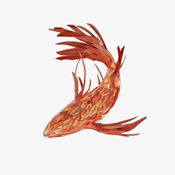 Crimson Swirl Koi Curated Iron & Glass Chandelie