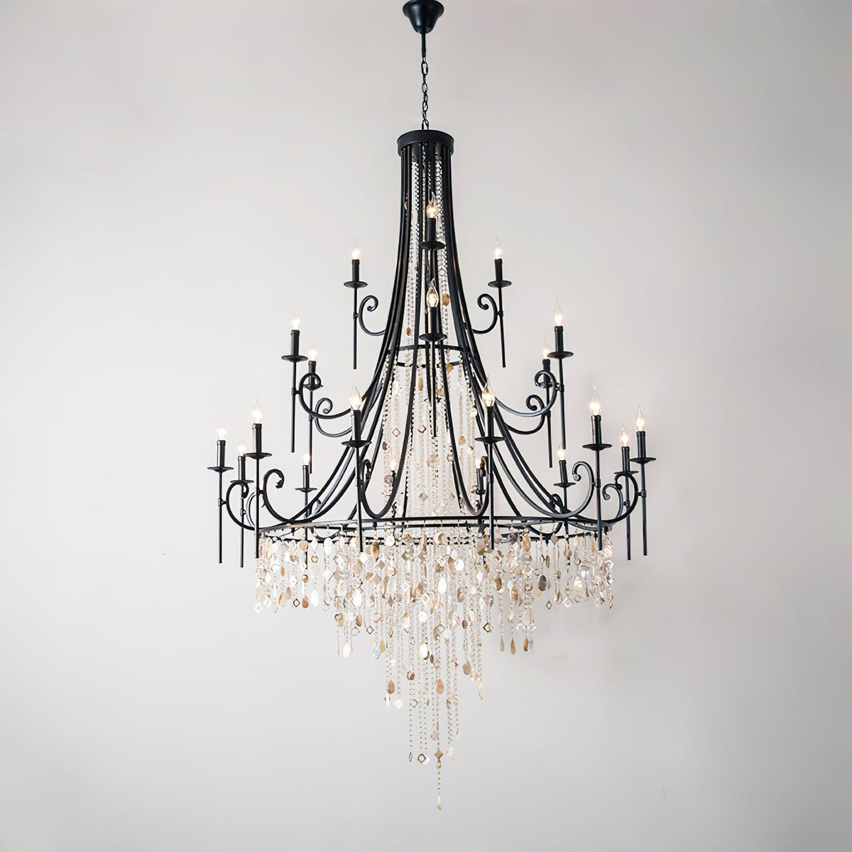 Tatum Lux Shell Crystal Curated K9 Bohemian Crys – 21 Heads ∅ 54.3 x H 86.6  Dia 138cm x H  finish configuration