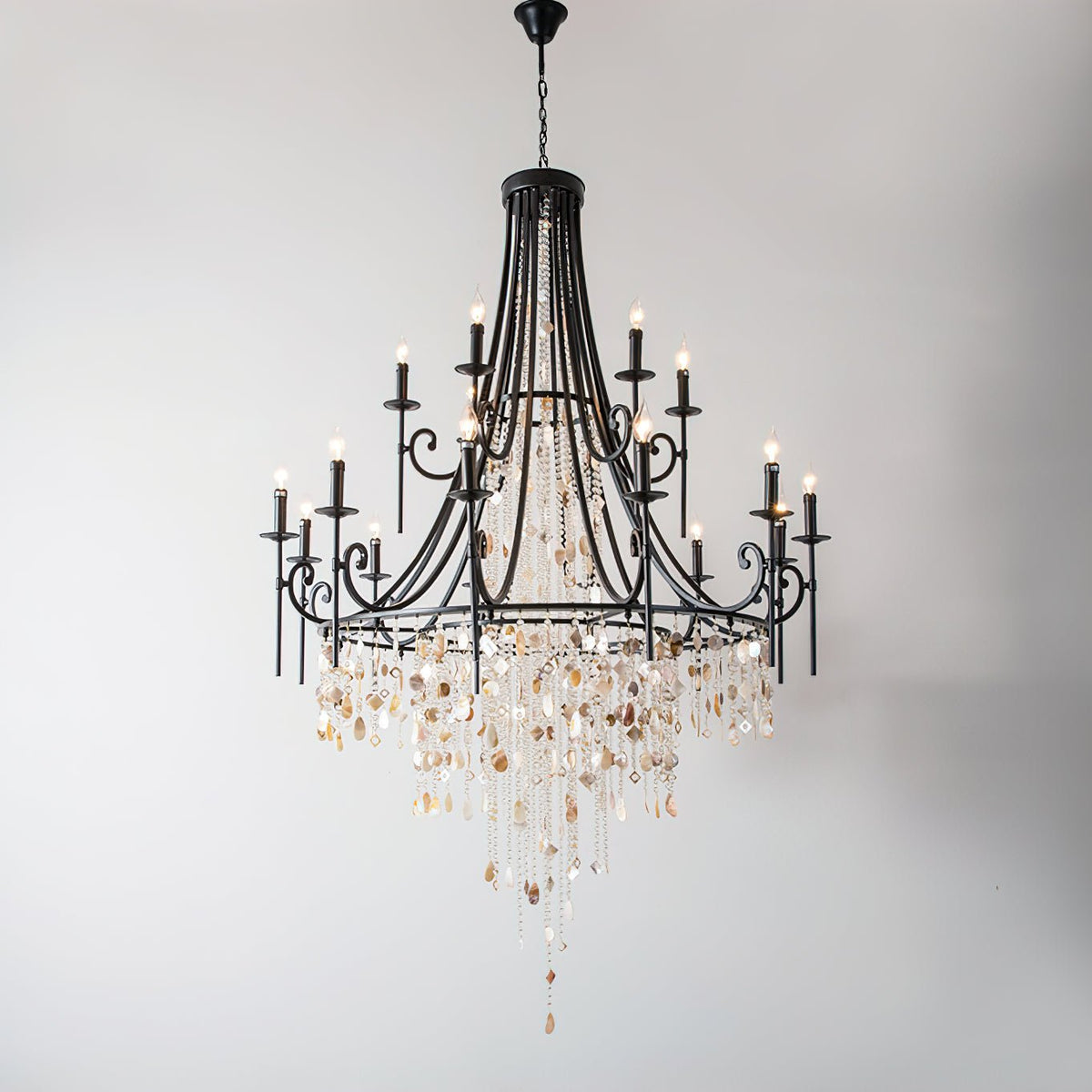 Tatum Lux Shell Crystal Curated K9 Bohemian Crys – 18 Heads ∅ 47.2 x H 70.9  Dia 120cm x H  finish configuration