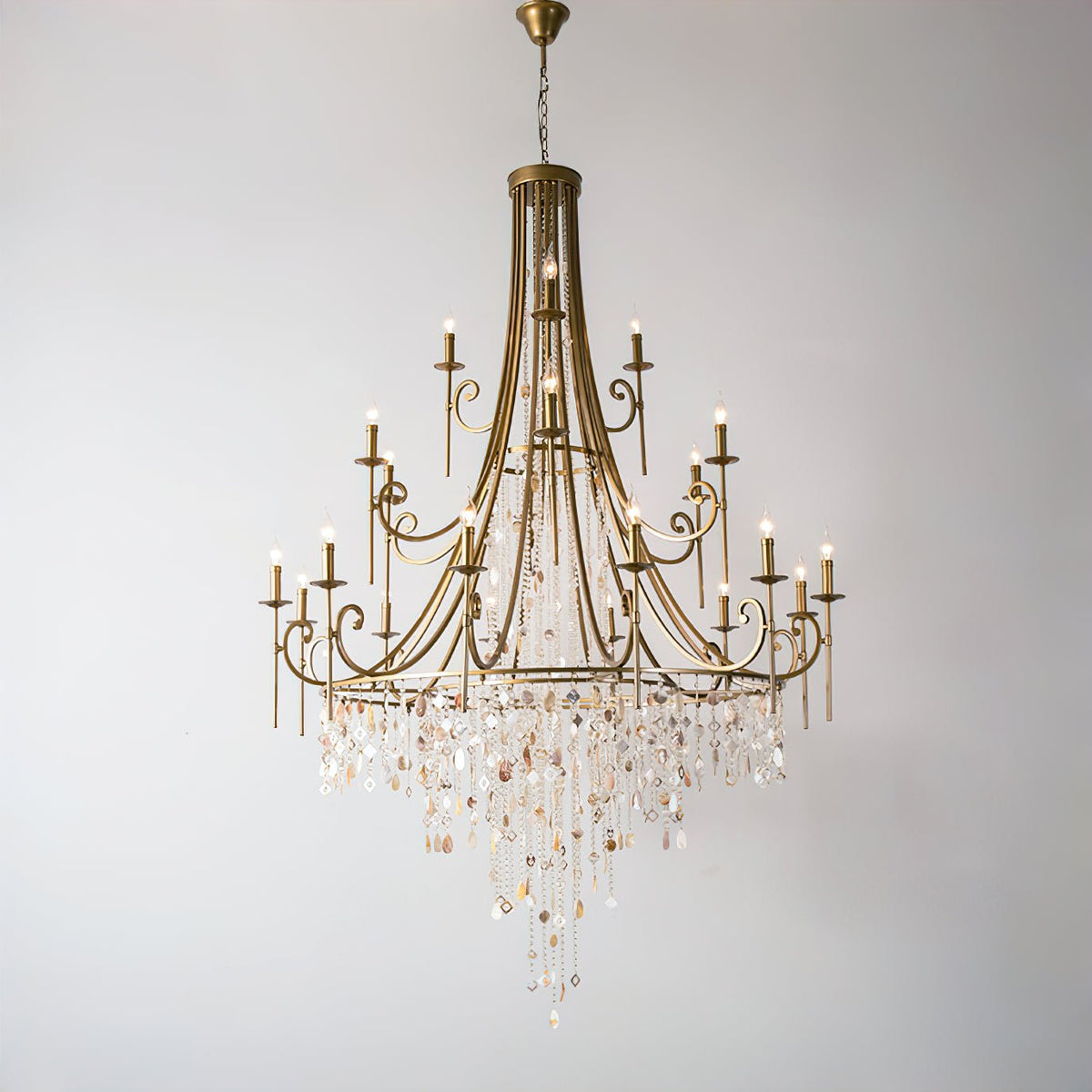Tatum Lux Shell Crystal Curated K9 Bohemian Crys – 21 Heads ∅ 54.3 x H 86.6  Dia 138cm x H  finish configuration #1