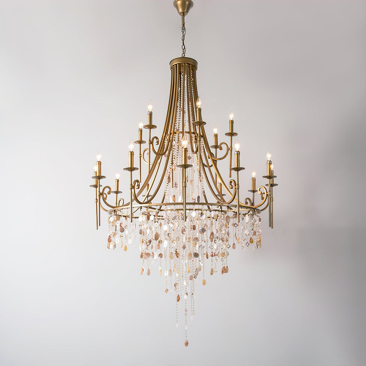 Tatum Lux Shell Crystal Curated K9 Bohemian Crys installed in residential dining space