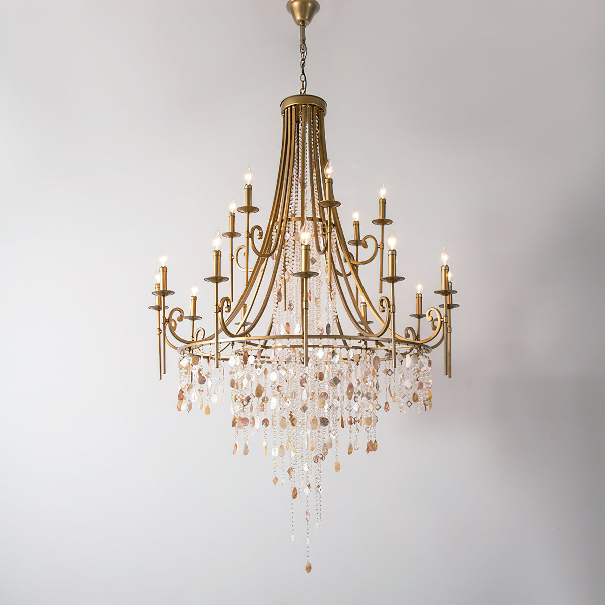 Tatum Lux Shell Crystal Curated K9 Bohemian Crys – 18 Heads ∅ 47.2 x H 70.9  Dia 120cm x H  finish configuration #1