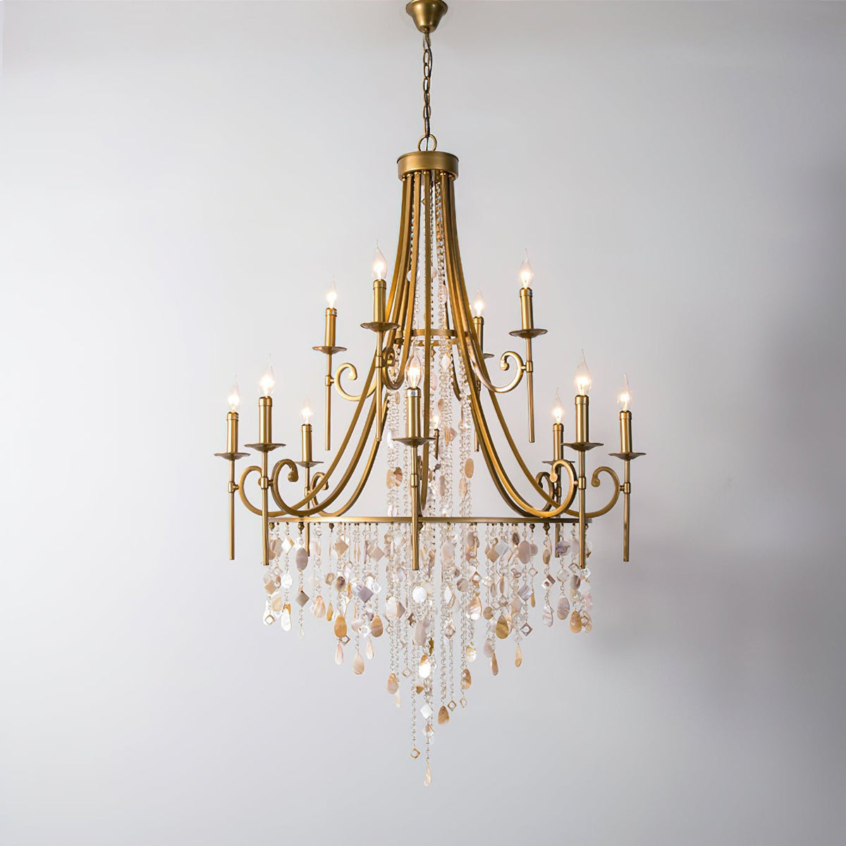 Tatum Lux Shell Crystal Curated K9 Bohemian Crys – dimensional scale reference