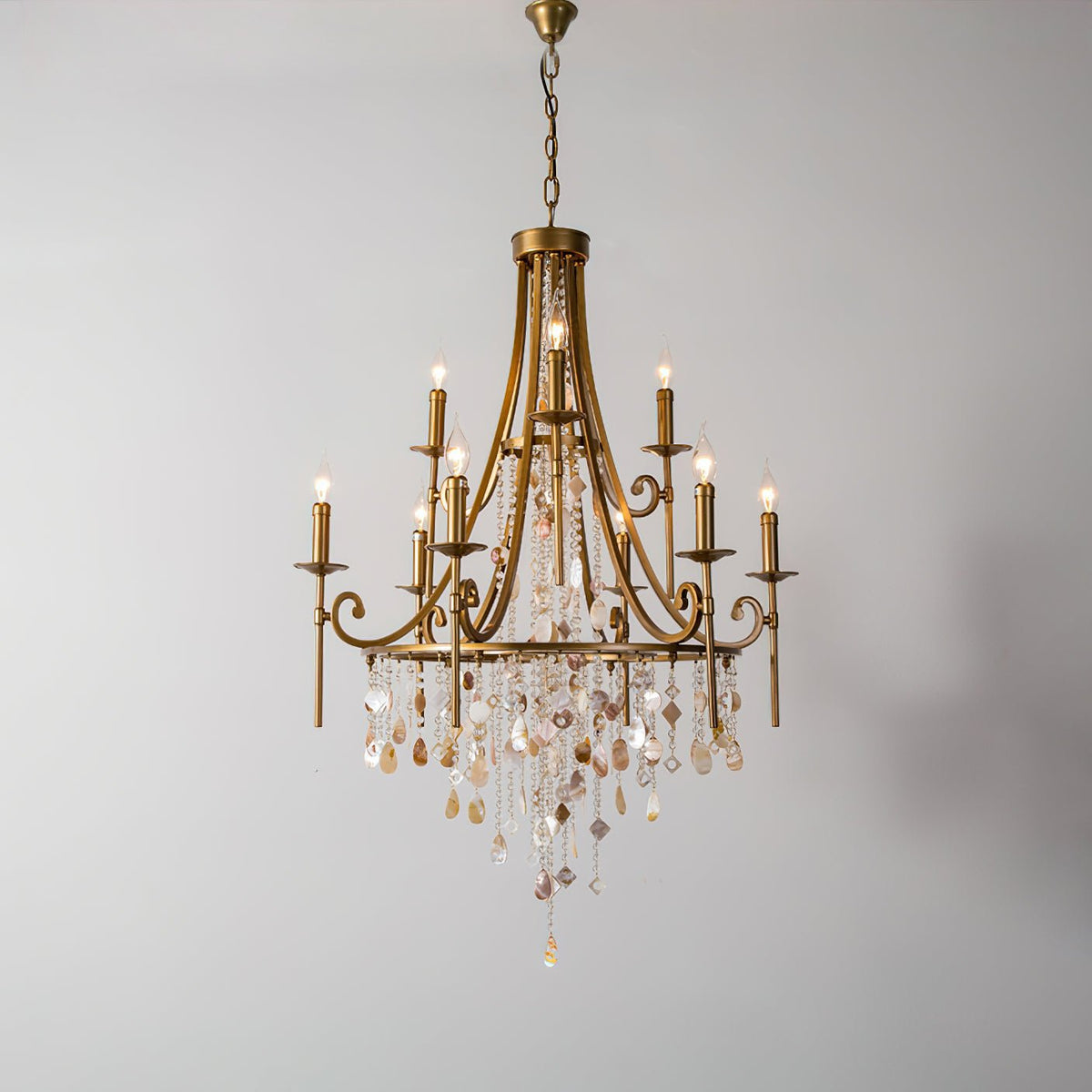 Tatum Lux Shell Crystal Curated K9 Bohemian Crys – illuminated warm ambiance setting #1