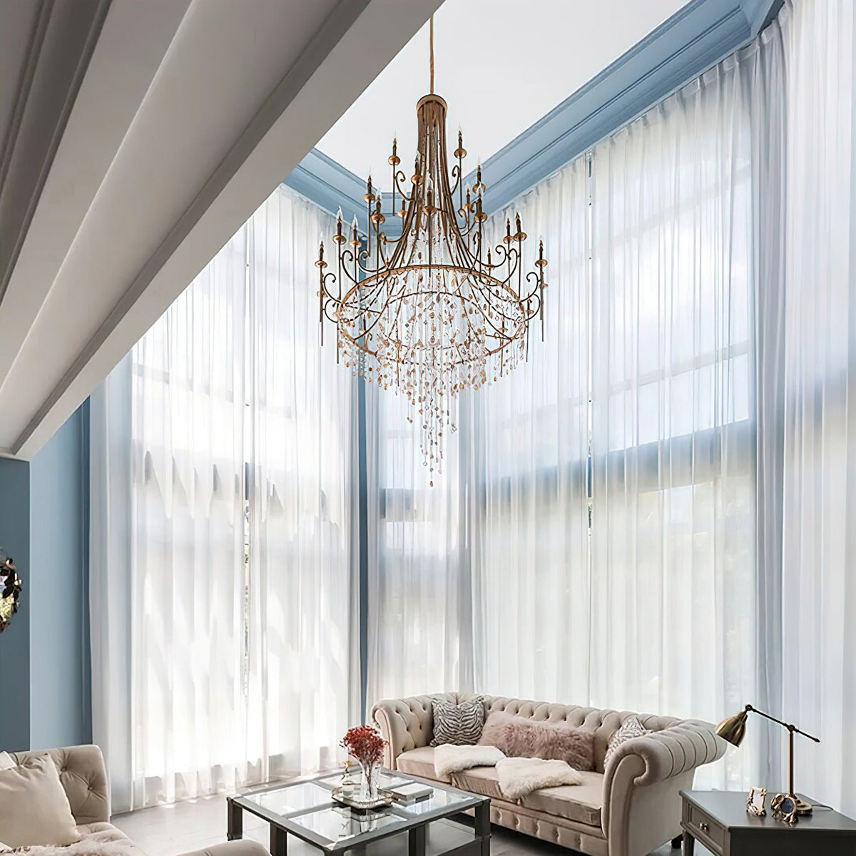 Tatum Lux Shell Crystal Curated K9 Bohemian Crys – illuminated warm ambiance setting