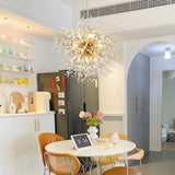 Crystal Dandelion Curated K9 Bohemian Crystal Ch warm illuminated room view