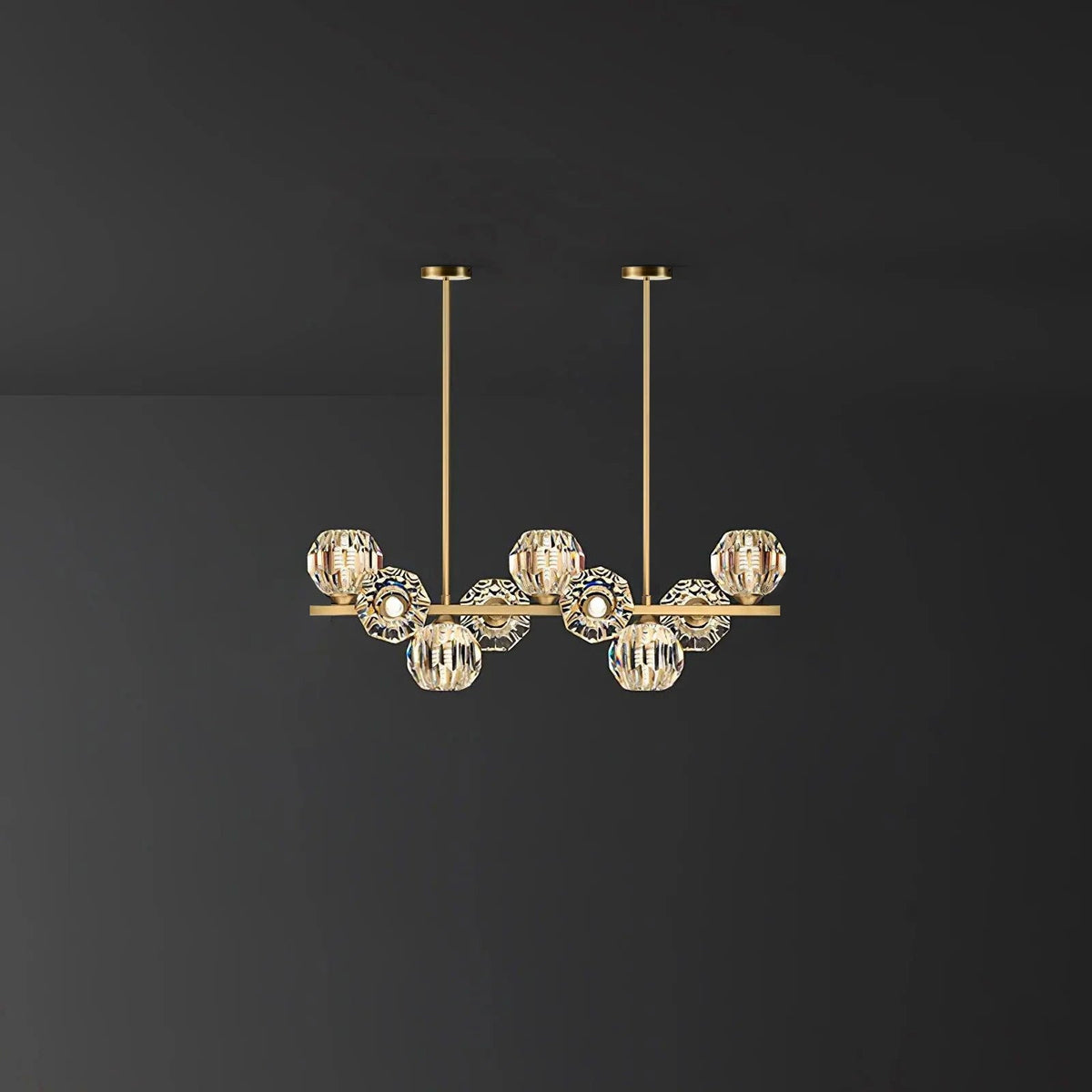 Crystal Glass Ball Curated Mouth-Blown Frosted G – spatial dining room perspective