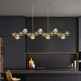 Crystal Glass Ball Curated Mouth-Blown Frosted G installed in residential dining space