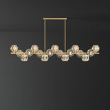 Crystal Glass Ball Curated Mouth-Blown Frosted G – 9 Heads Long Canopy L 32.7 x W 7.1 x H 3 finish configuration