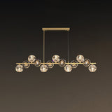 Crystal Glass Ball Curated Mouth-Blown Frosted G – 15 Heads Long Canopy L 55.1 x W 7.1 x H  finish configuration