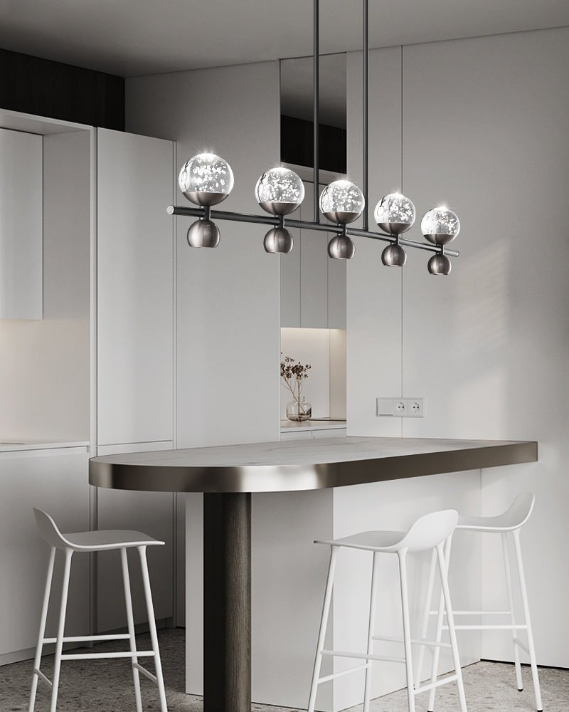 Crystal Nebula Curated Mouth-Blown Frosted Glass – illuminated warm ambiance setting