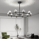 Crystal Nebula Curated Mouth-Blown Frosted Glass installed in residential dining space