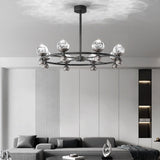 Crystal Nebula Curated Mouth-Blown Frosted Glass warm illuminated room view