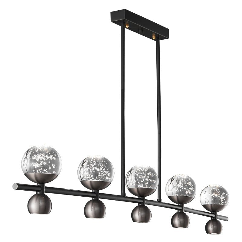 Crystal Nebula Curated Mouth-Blown Frosted Glass – 5+5 heads L 47.2 x H 7.1 finish configuration