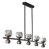 Crystal Nebula Curated Mouth-Blown Frosted Glass – 5+5 heads L 47.2 x H 7.1 finish configuration