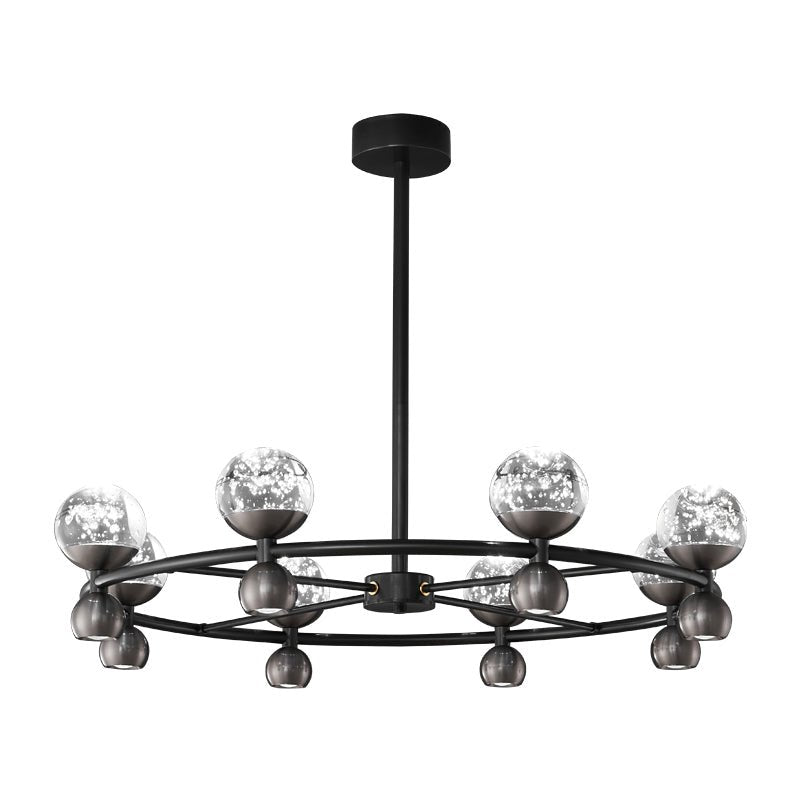 Crystal Nebula Curated Mouth-Blown Frosted Glass – 8+8 heads ∅ 31.5 x H 7.1 finish configuration