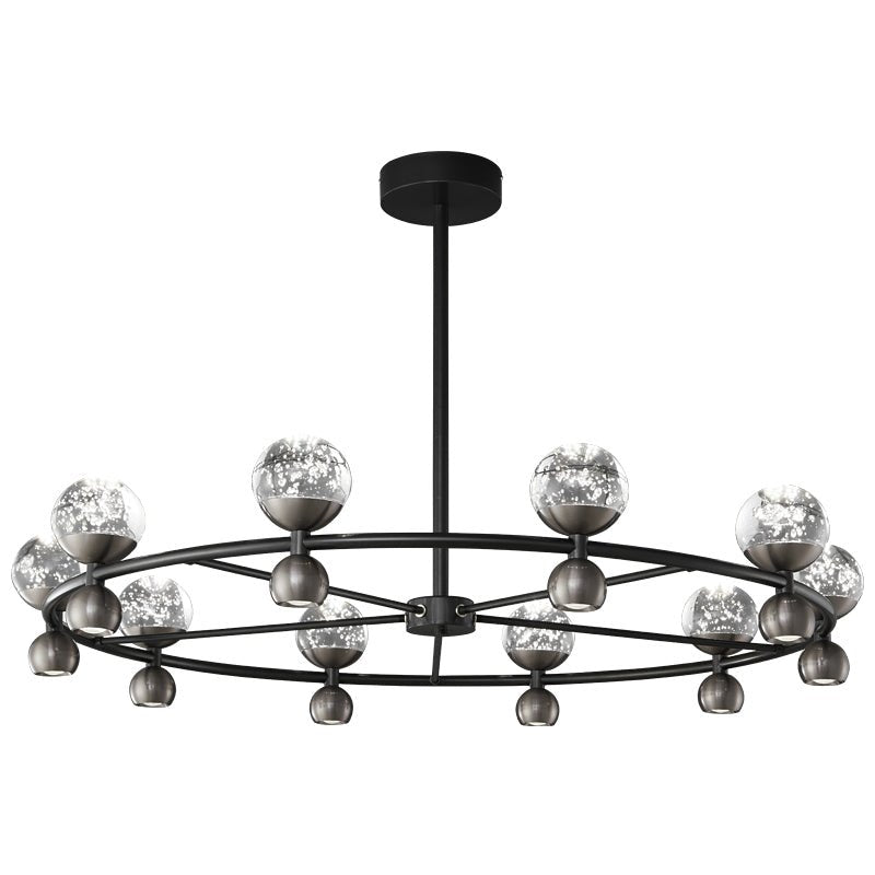 Crystal Nebula Curated Mouth-Blown Frosted Glass – 10+10 heads ∅ 39.4 x H 7.1 finish configuration