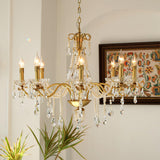 Crystal Pearl Curated Solid Brass Chandelier – handcrafted surface texture
