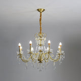 Crystal Pearl Curated Solid Brass Chandelier – macro detail view