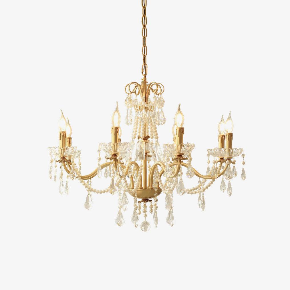 Crystal Pearl Curated Solid Brass Chandelier – Solid Brass Chandelier