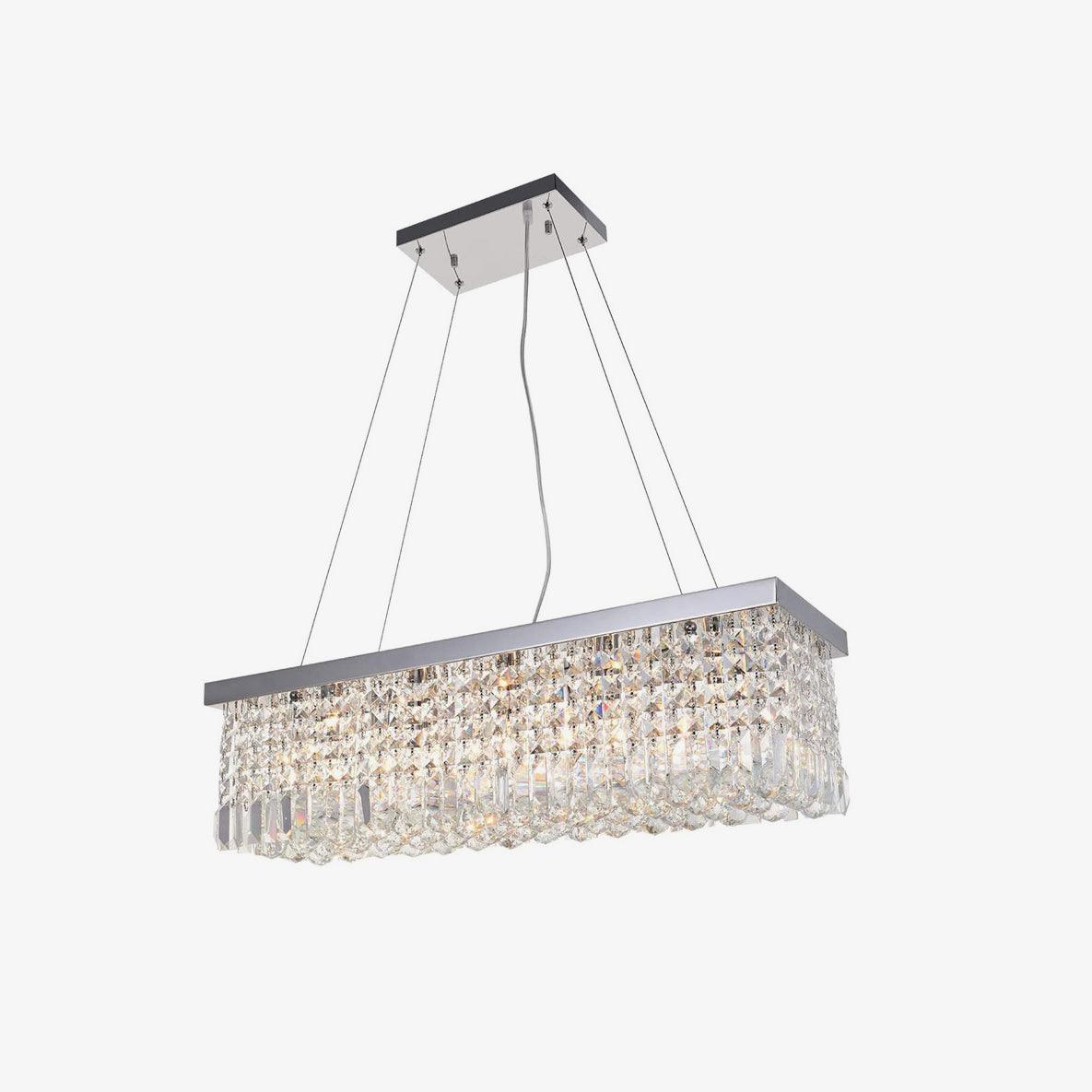 Crystal Raindrop Curated K9 Bohemian Crystal Cha – full fixture elevation view