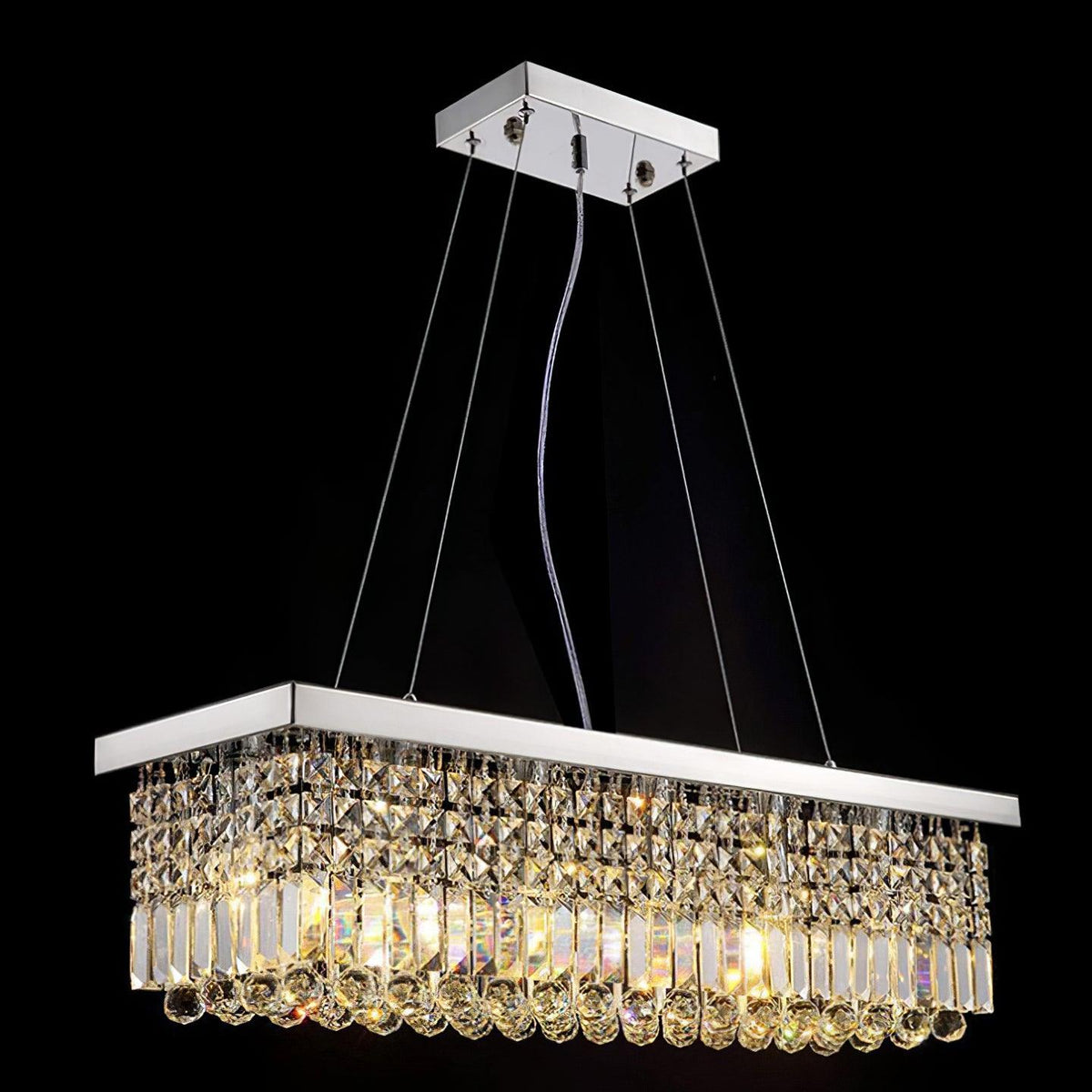 Crystal Raindrop Curated K9 Bohemian Crystal Cha – spatial dining room perspective
