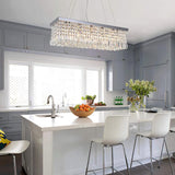 Crystal Raindrop Curated K9 Bohemian Crystal Cha – illuminated warm ambiance setting