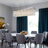 Crystal Raindrop Curated K9 Bohemian Crystal Cha installed in residential dining space