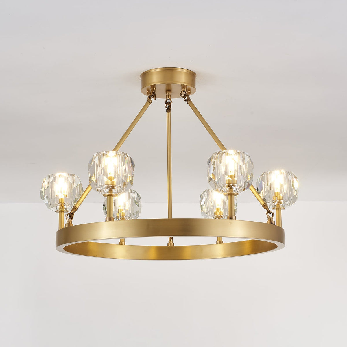 Crystal Round Golden Curated Mouth-Blown Frosted – 6-Lights ∅ 27.6 x H 19.7 finish configuration