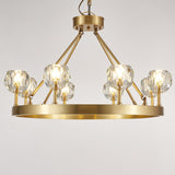 Crystal Round Golden Curated Mouth-Blown Frosted – illuminated warm ambiance setting