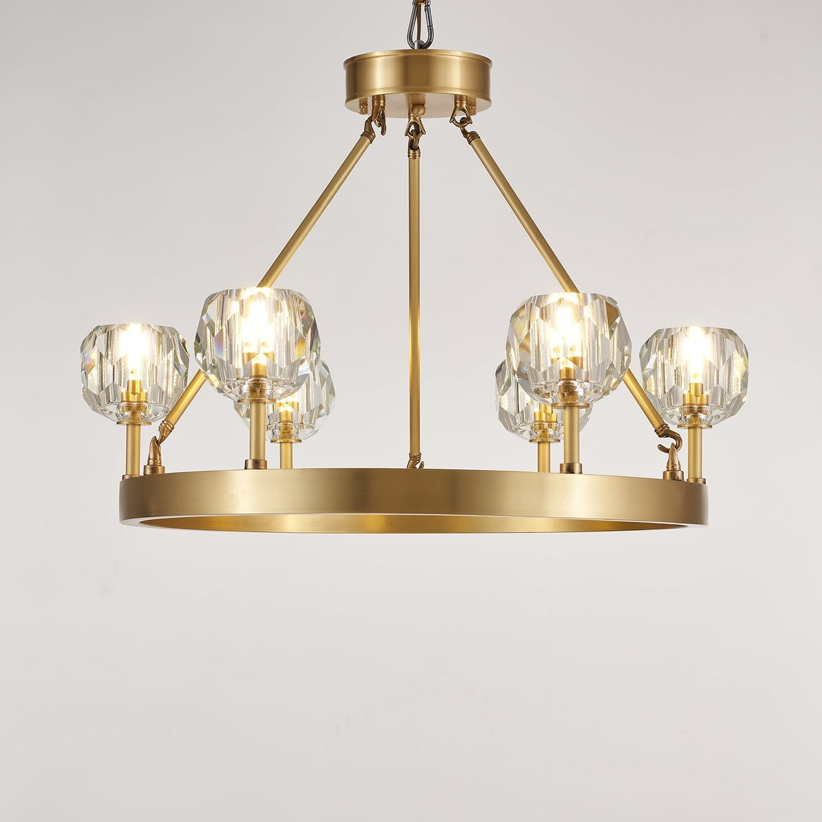 Crystal Round Golden Curated Mouth-Blown Frosted – dimensional scale reference