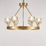 Crystal Round Golden Curated Mouth-Blown Frosted – dimensional scale reference