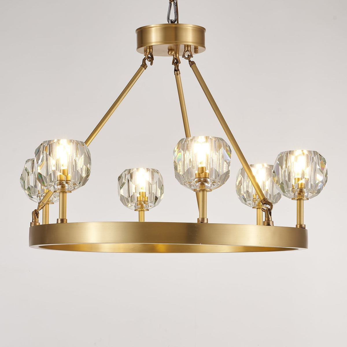 Crystal Round Golden Curated Mouth-Blown Frosted – handcrafted surface texture