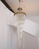 Crystal Spiral Curated Mouth-Blown Frosted Glass – structural canopy joint detail
